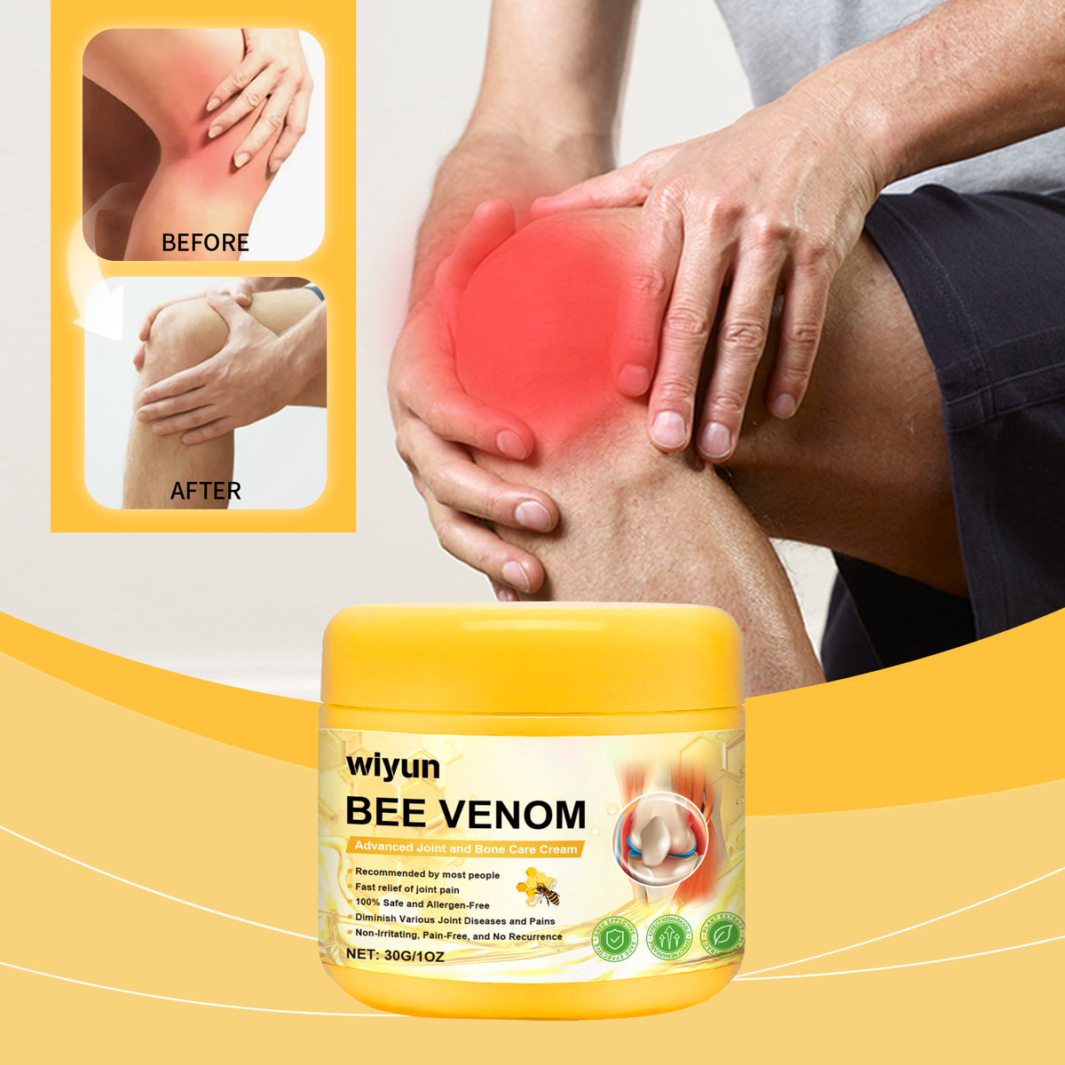 Wiyun Body Joint Repair Cream, Wrist And Knee Massage Daily Treatment Gently Nourishes The Body Skin