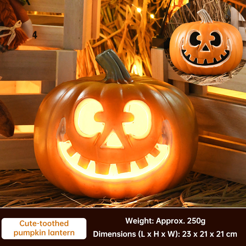 Halloween Pumpkin Lantern Luminous Prop – 1PC Expression Pumpkin Ornament for Outdoor, Mall, Hotel Scene Decoration