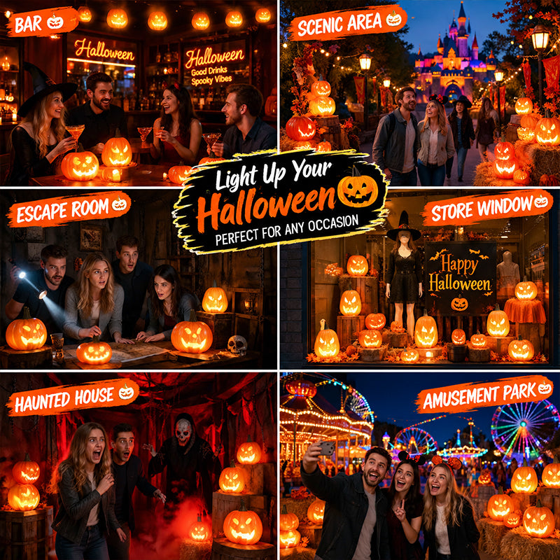 Halloween Pumpkin Lantern Luminous Prop – 1PC Expression Pumpkin Ornament for Outdoor, Mall, Hotel Scene Decoration
